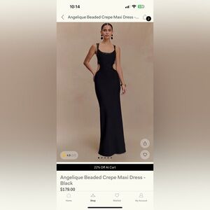 Meshki Black Beaded Backless Dress